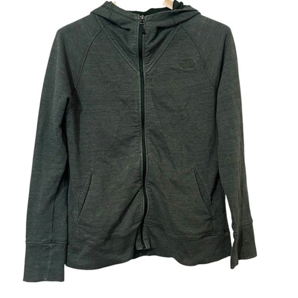The North‎ Face Olive Green Heather Full Zip Hooded Sweatshirt Hoodie Womens XL